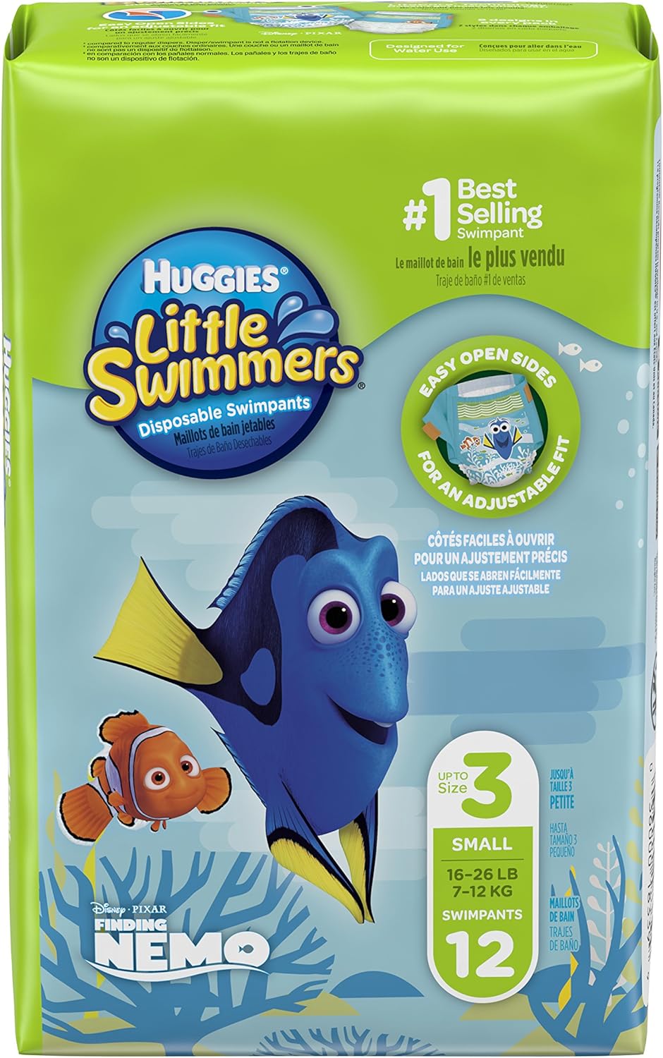 HUGGIES Little Swimmers Disposable Swim Diapers, Size 3 Small, 12 Count - Image 1